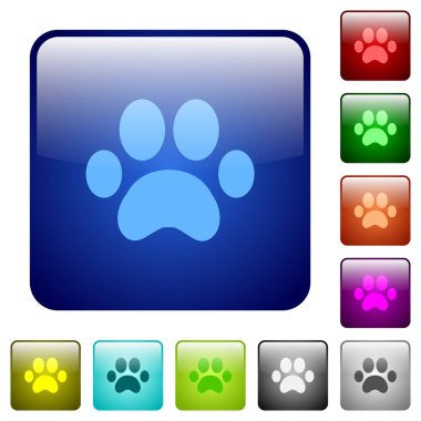 Renkli kare düğmeler pençe izleri