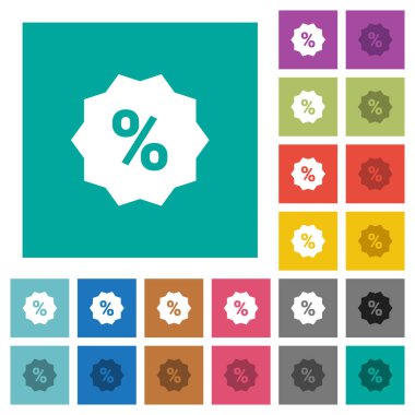 Etiket kare daire indirim çok renkli simgeler