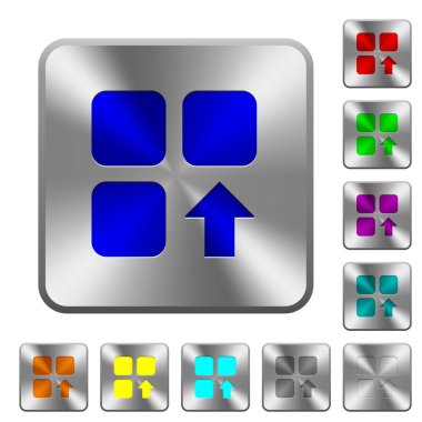 Kare çelik düğmeleri bileşeni yukarı taşı yuvarlak