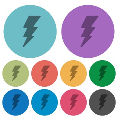 Yıldırım enerji rengi daha koyu düz simgeler