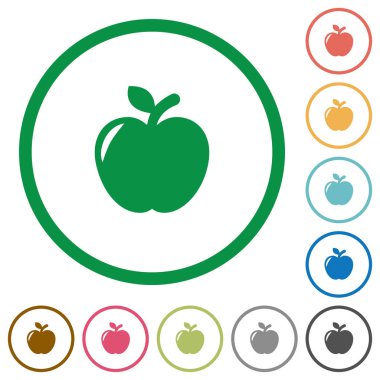 Apple düz simgeler anahatları ile