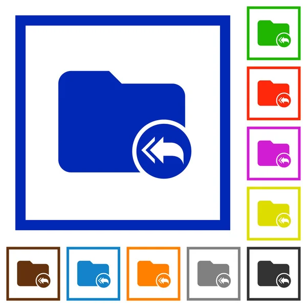 Root directory platte ingelijste pictogrammen — Stockvector