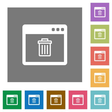 Uygulama silme kare düz simgeler