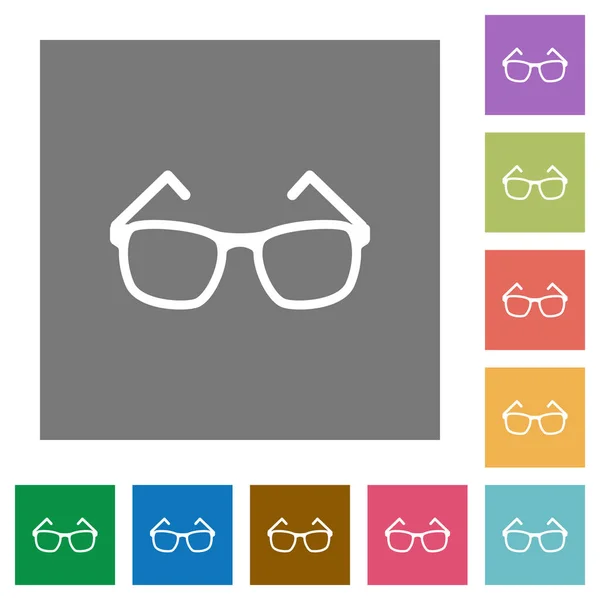 Eyeglasses square flat icons — Stock Vector