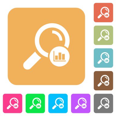 Arama istatistikleri yuvarlak kare düz simgeler