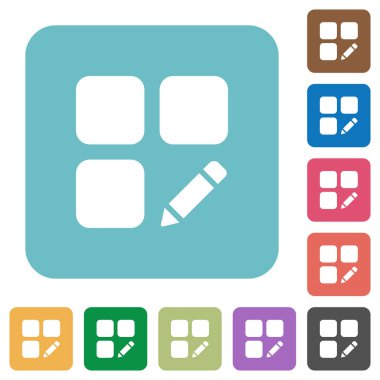 Yeniden Adlandır bileşeni yuvarlak kare düz simgeler