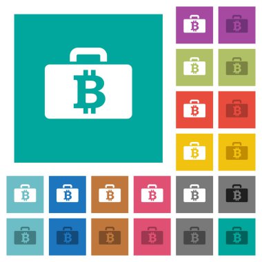 Bitcoin çanta Meydanı düz çok renkli simgeler