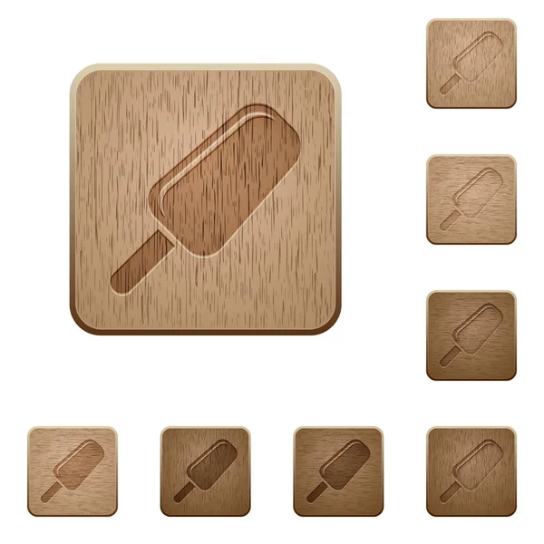 Boutons en bois glacé — Image vectorielle