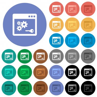 API anahtar yuvarlak düz çok renkli simgeler