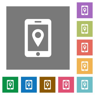 Mobil navigasyon kare düz simgeler