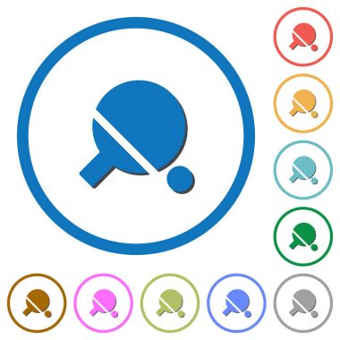 Gölgeler ve anahatları ile Masa Tenisi simgeleri