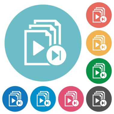 Sonraki çalma listesi öğesi düz atlamak yuvarlak simgeler