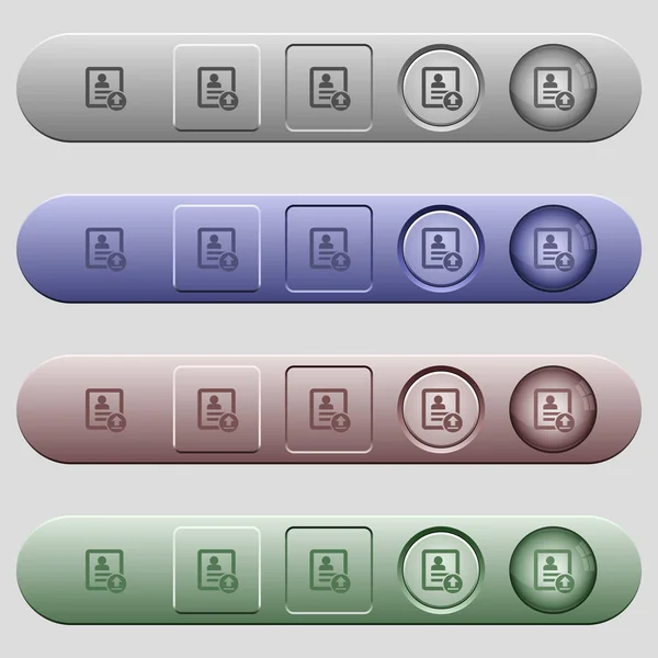 Télécharger des icônes de contact sur les barres de menu horizontales — Image vectorielle