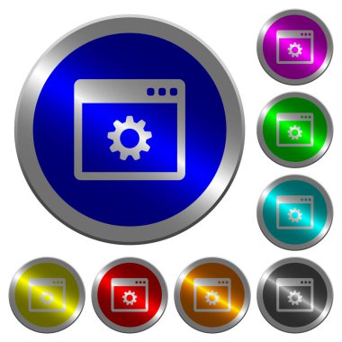 Uygulama ayarları parlak sikke benzeri yuvarlak renkli düğmeler