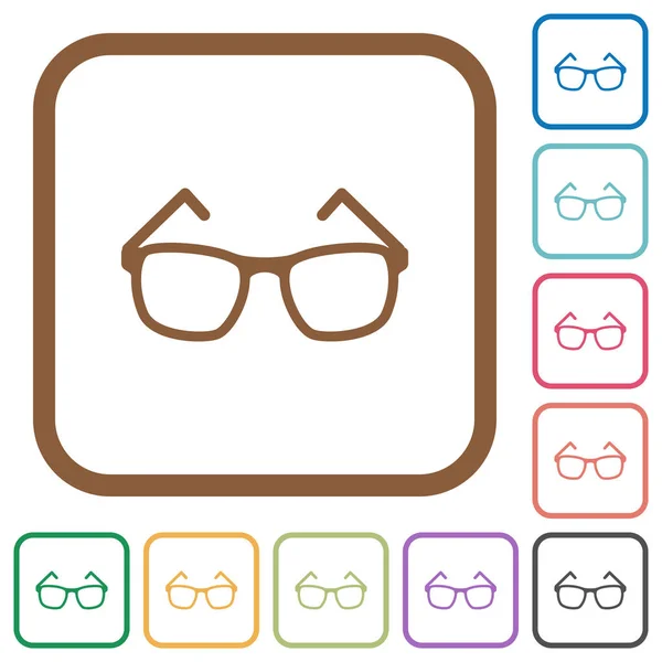 Gafas graduadas iconos simples — Vector de stock