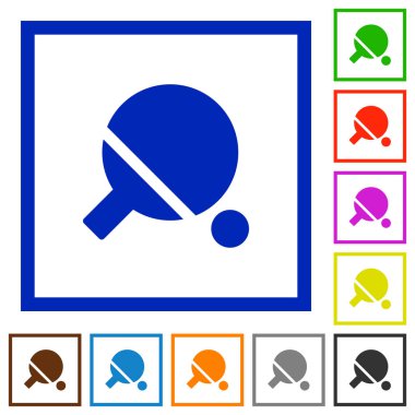 Masa Tenisi düz çerçeveli simgeler