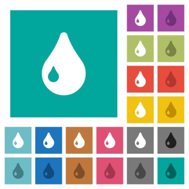 Kare daire damla çok renkli simgeler