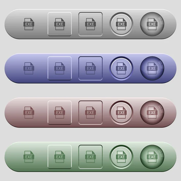 Exe-Dateiformat-Symbole auf horizontalen Menüleisten — Stockvektor