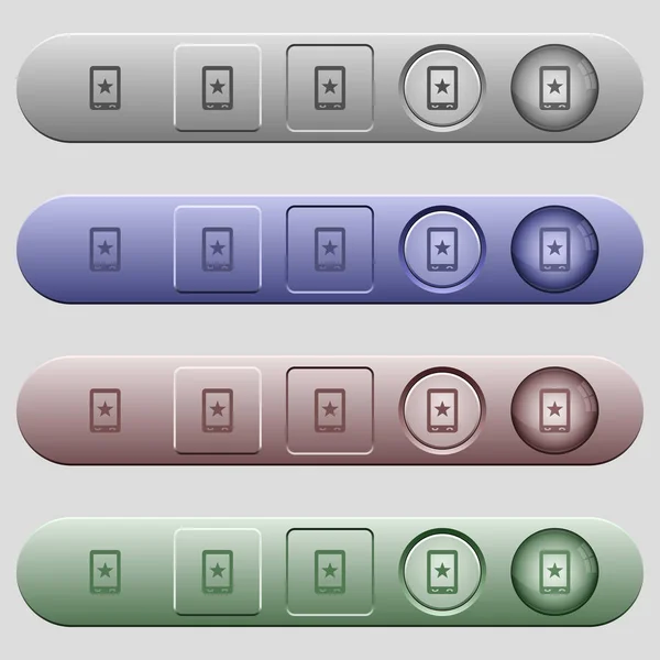Mobile Markierungssymbole auf horizontalen Menüleisten — Stockvektor