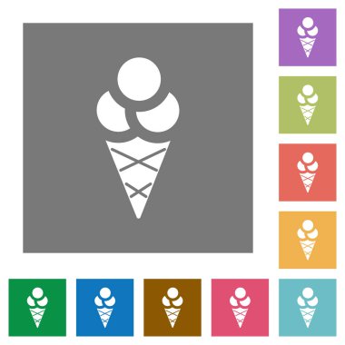 Dondurma kare düz simgeler