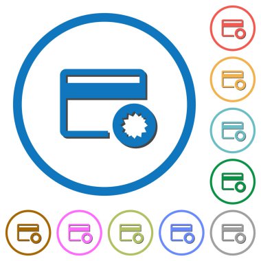 Kredi kartı hizmeti sağlayıcısı simgelerini gölgeler ve anahatları ile sertifikalı