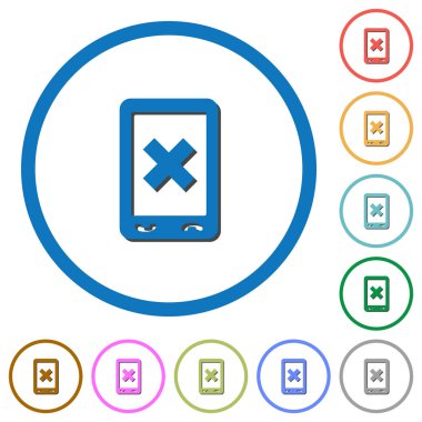 Mobil iptal simgeleri gölgeler ve anahatlar