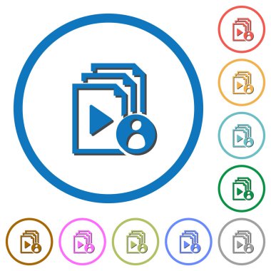 Çalma listesi yazar simgelerle gölgeler ve anahatlar