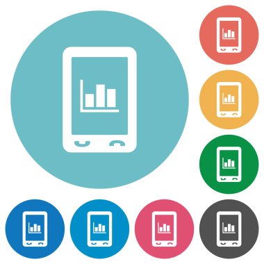 Mobil istatistikler düz yuvarlak simgeler