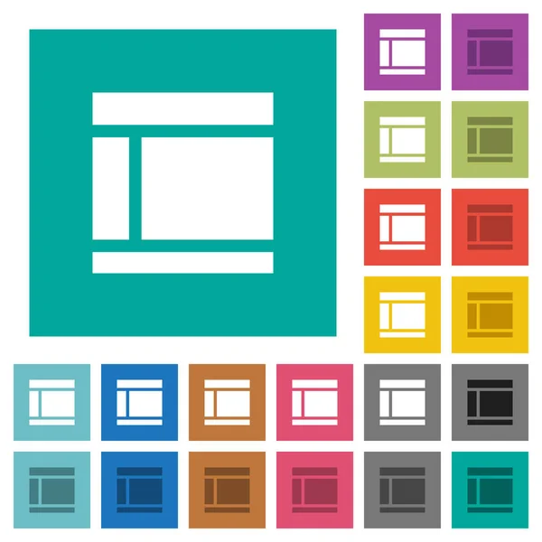 Dois colunados web layout quadrado multi ícones coloridos — Vetor de Stock