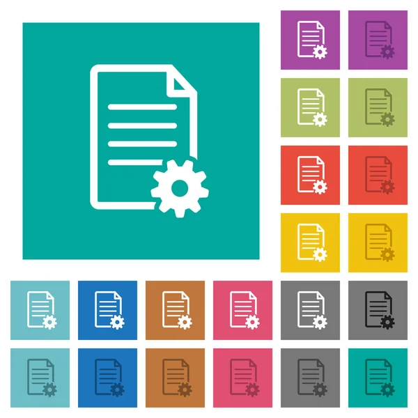 Document setup square flat multi colored icons — Stock Vector