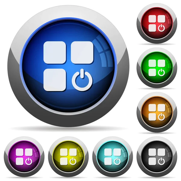 Component switch round glossy buttons — Stock Vector