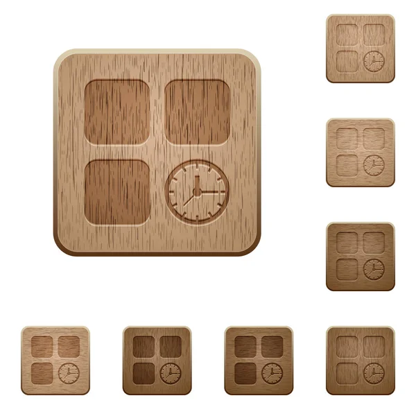 Component timer houten knoppen — Stockvector
