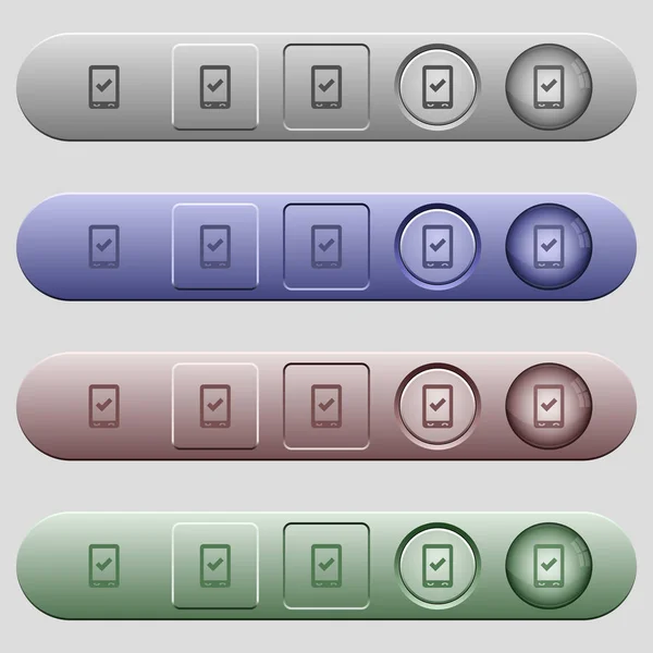 Mobile ok-Symbole auf horizontalen Menüleisten — Stockvektor