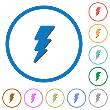 Yıldırım enerji simgelerle gölgeler ve anahatlar