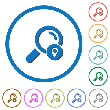 Arama konumu simgelerle gölgeler ve anahatlar