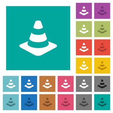 Trafik koni Meydanı düz çok renkli simgeler