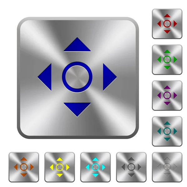 Outil de défilement arrondi boutons carrés en acier — Image vectorielle