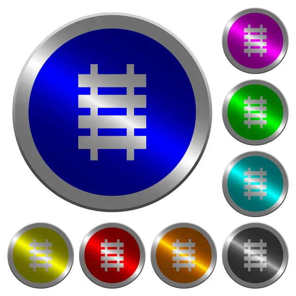 Ferrovia luminosa moeda-como botões de cor redonda — Vetor de Stock
