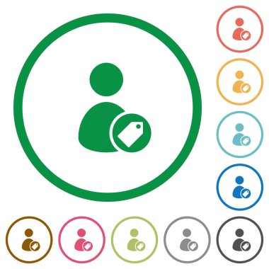 Kullanıcı düz simgeler anahatları ile etiketleme