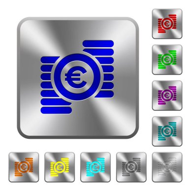 Kare çelik düğmeleri Euro coins yuvarlak