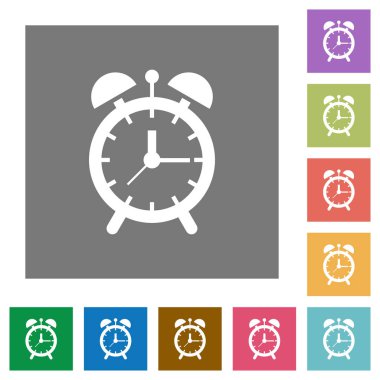 Çalar saat kare düz simgeler