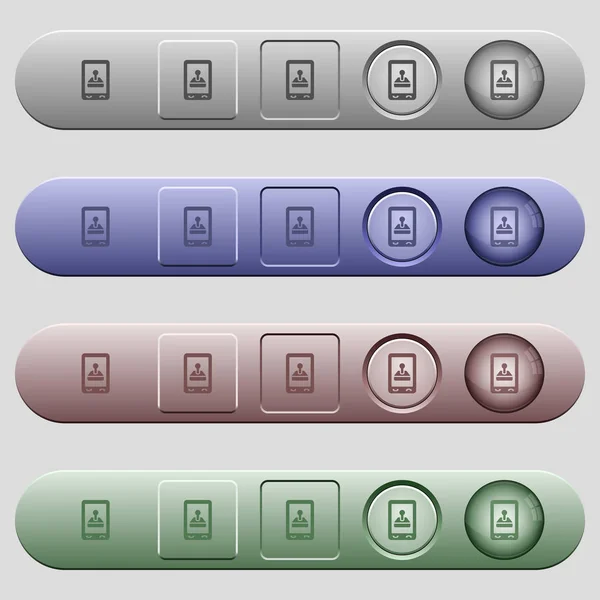 Mobile Gaming-Symbole auf horizontalen Menüleisten — Stockvektor
