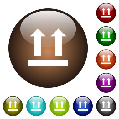 Tarafı yukarı işareti renk cam düğmeleri