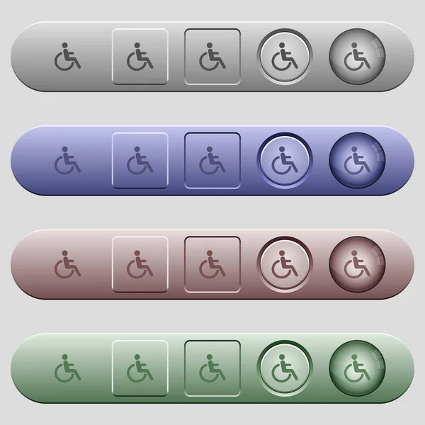 Icone della disabilità sulle barre dei menu orizzontali — Vettoriale Stock