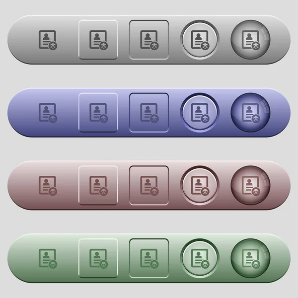 Icônes de contacts multiples sur les barres de menu horizontales — Image vectorielle