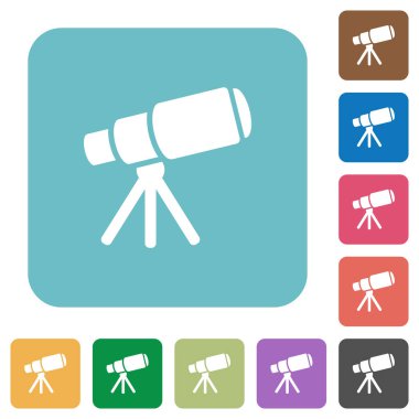 Uzay Teleskobu yuvarlak kare düz simgeler