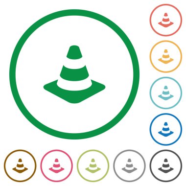 Trafik koni düz simgeler anahatları ile