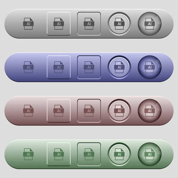 Ai-Dateiformat-Symbole auf horizontalen Menüleisten — Stockvektor