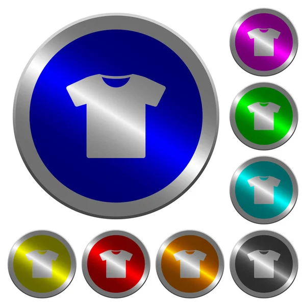 T-shirt luminoso moeda-como botões de cor redonda — Vetor de Stock