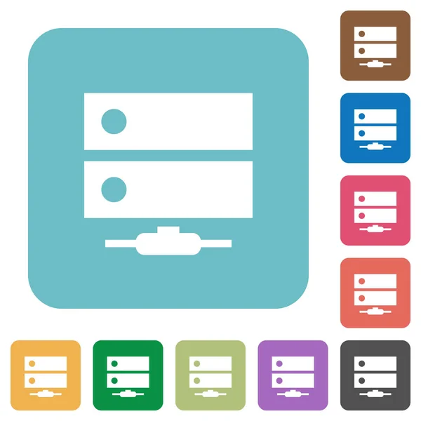 Network drive rounded square flat icons — Stock Vector